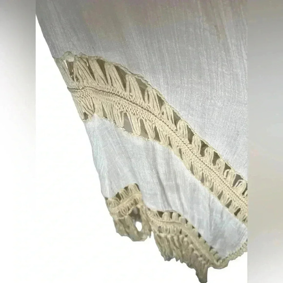 Dreamer Cream boho Swim Cover Duster Sz Large Tie Front - Picture 10 of 11